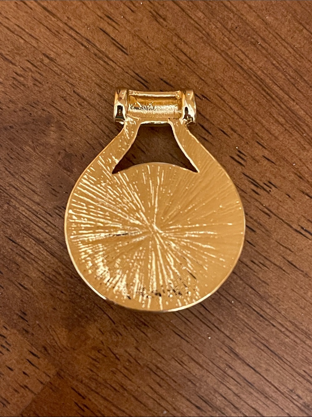 Gold-Tone White Crackle Stone Pendant Necklace - Picture 2 of 5